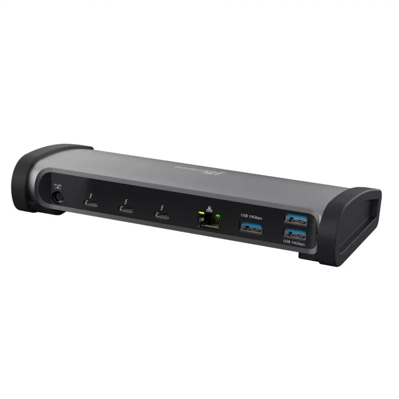 j5create JTD562 - 8K Thunderbolt™ 4 dokstacija - ES, vadu, Thunderbolt 4, 96 W, 3,5 mm, 10,100,1000 Mbit/s, pelēka