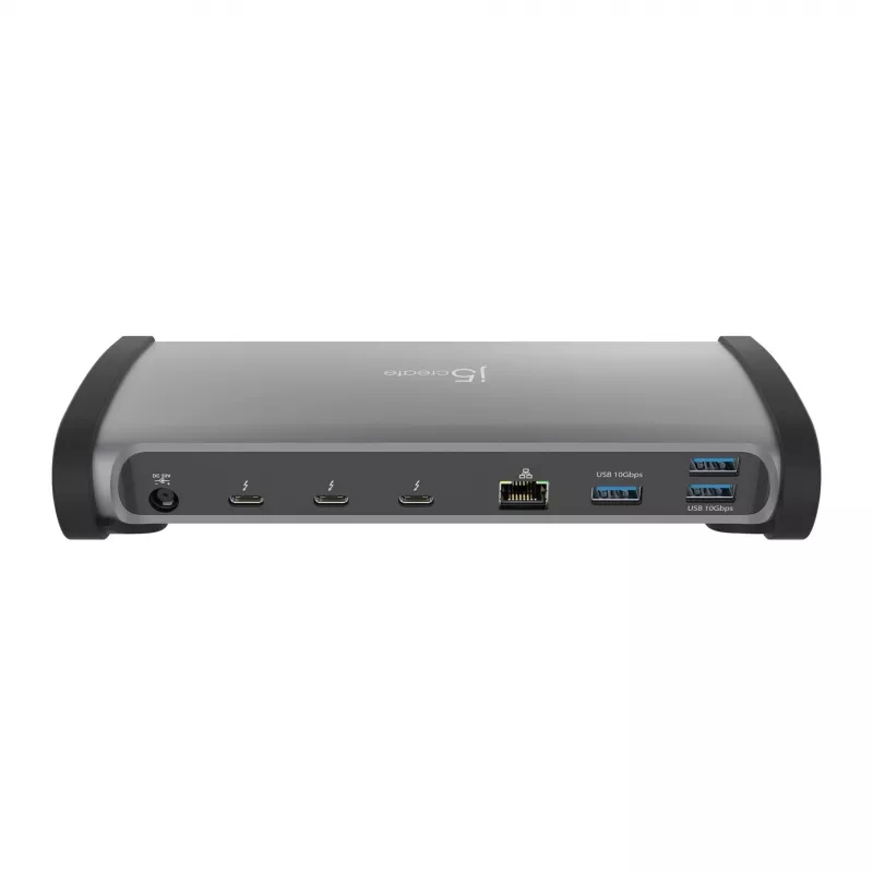 j5create JTD562 - 8K Thunderbolt™ 4 dokstacija - ES, vadu, Thunderbolt 4, 96 W, 3,5 mm, 10,100,1000 Mbit/s, pelēka