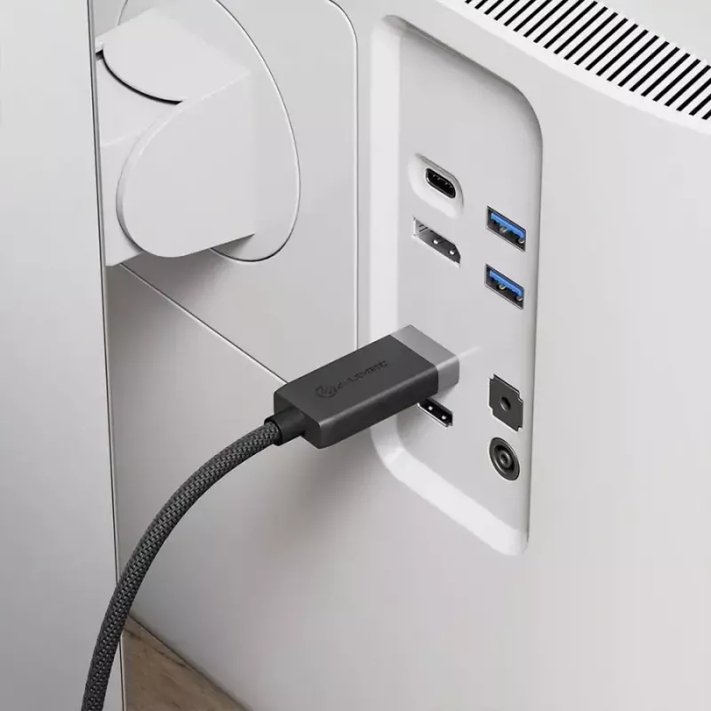 ALOGIC FUDPHD2-SGR video adaptera kabelis 2 m DisplayPort HDMI Melns Pelēks