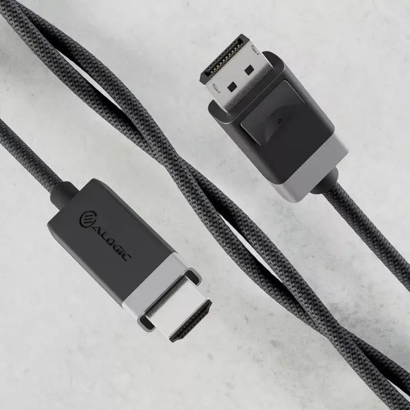 ALOGIC FUDPHD2-SGR video adaptera kabelis 2 m DisplayPort HDMI Melns Pelēks