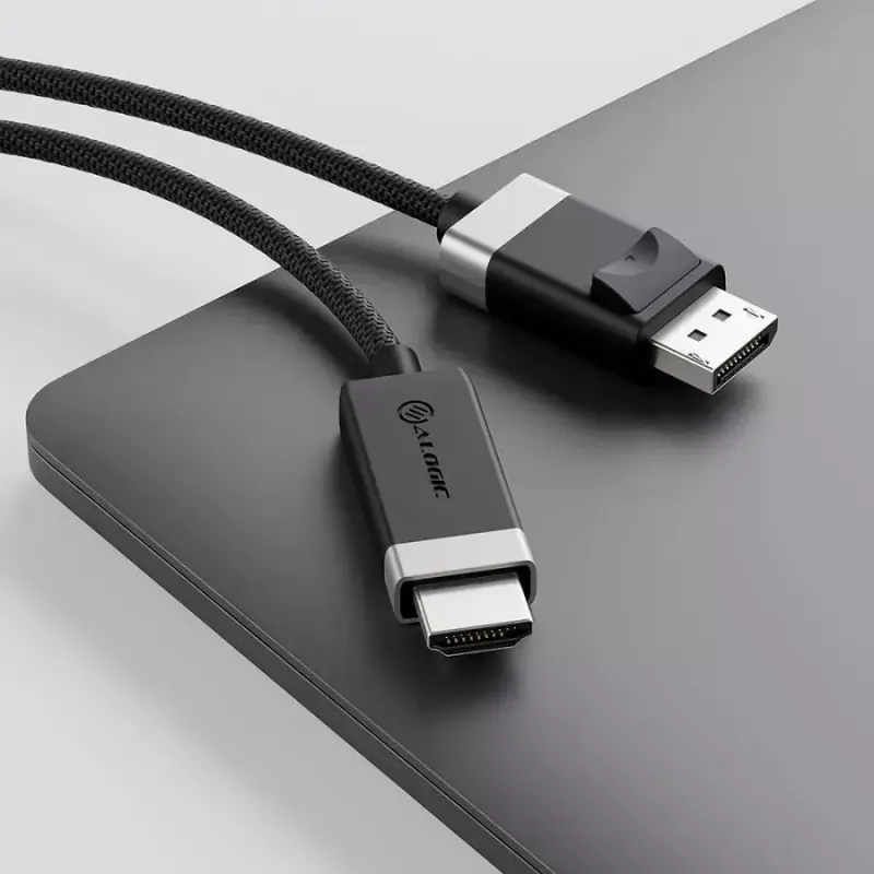 ALOGIC FUDPHD2-SGR video adaptera kabelis 2 m DisplayPort HDMI Melns Pelēks