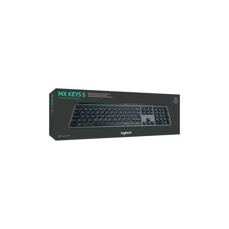Logitech MX Keys S tastatūra universāla RF bezvadu + Bluetooth AZERTY beļģu grafīta krāsā