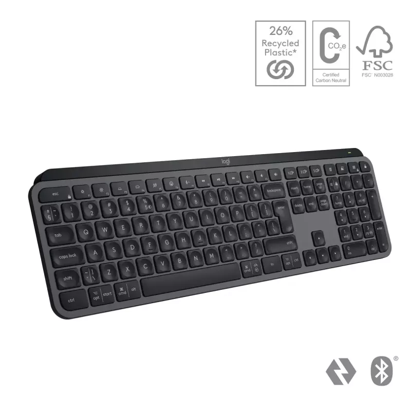 Logitech MX Keys S tastatūra universāla RF bezvadu + Bluetooth AZERTY beļģu grafīta krāsā