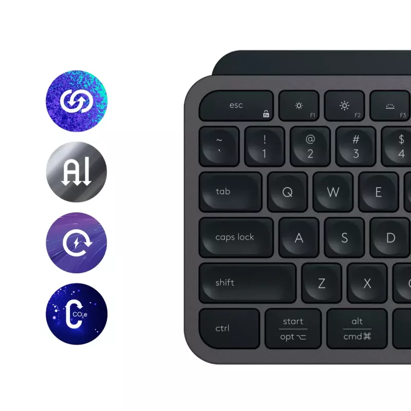 Logitech MX Keys S tastatūra universāla RF bezvadu + Bluetooth AZERTY beļģu grafīta krāsā