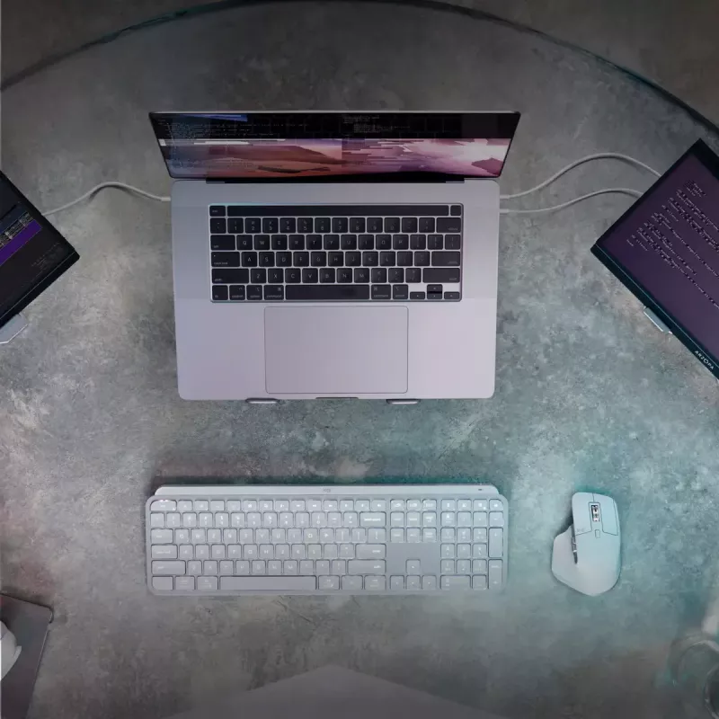Logitech MX Keys S tastatūra universāla RF bezvadu + Bluetooth AZERTY beļģu grafīta krāsā