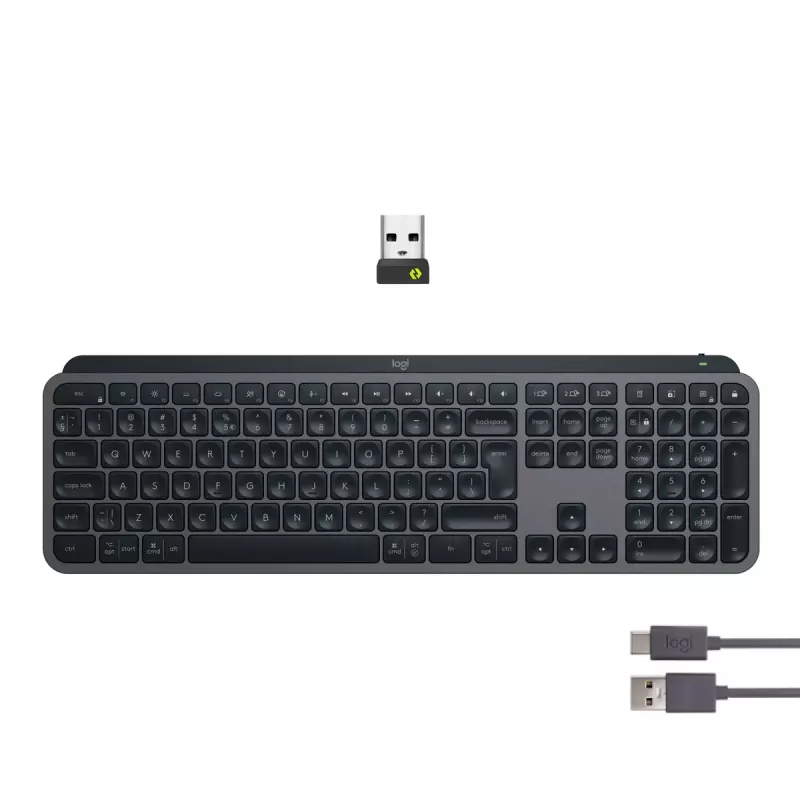 Logitech MX Keys S tastatūra universāla RF bezvadu + Bluetooth AZERTY beļģu grafīta krāsā