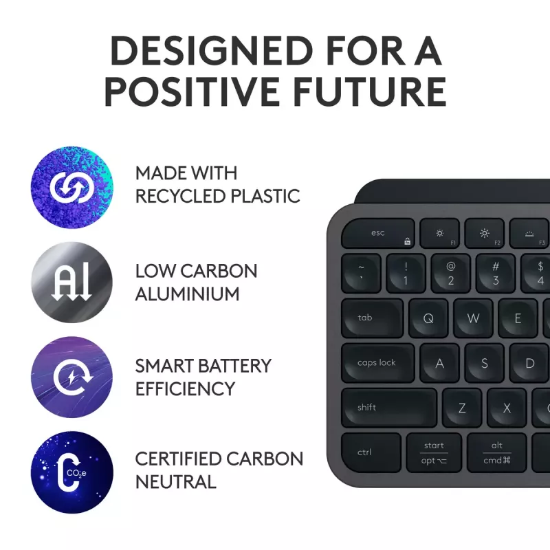 Logitech MX Keys S tastatūra universāla RF bezvadu + Bluetooth AZERTY beļģu grafīta krāsā