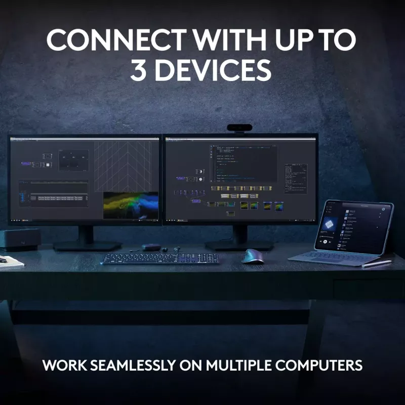 Logitech MX Keys S tastatūra universāla RF bezvadu + Bluetooth AZERTY beļģu grafīta krāsā