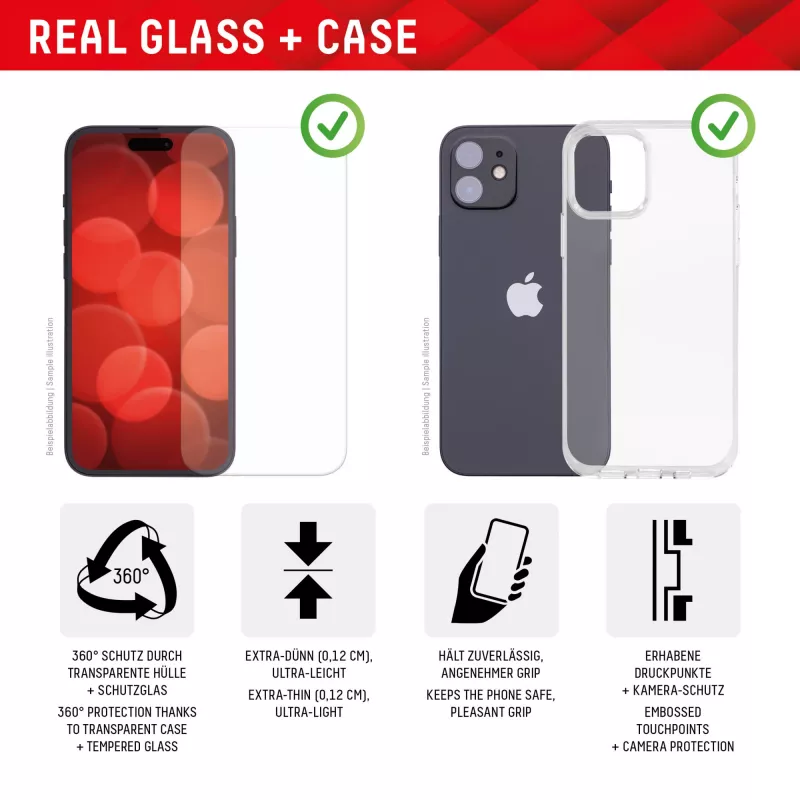 Displex ekrāna aizsargs + maciņš Apple iPhone 15 Plus, Eco montāžas rāmis, izturīgs pret skrāpējumiem