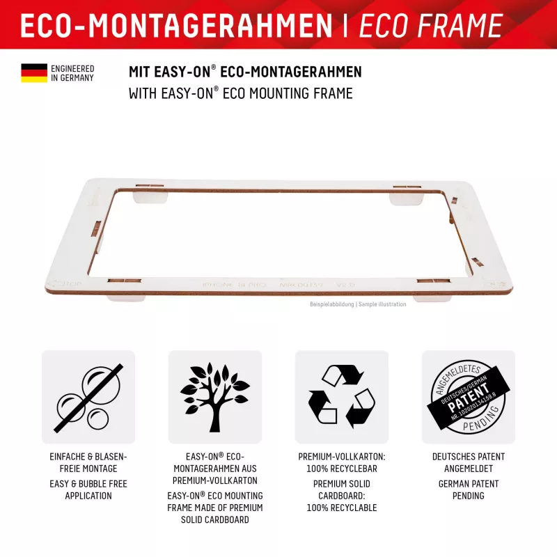 Displex ekrāna aizsargs + maciņš Apple iPhone 15 Plus, Eco montāžas rāmis, izturīgs pret skrāpējumiem