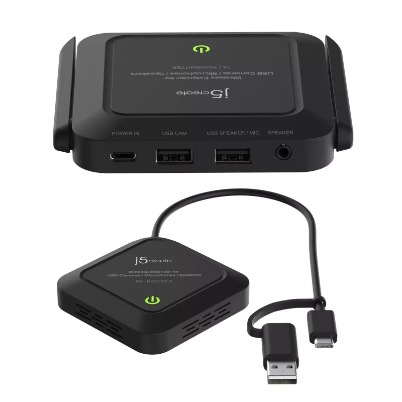 j5create JVW120 bezvadu paplašinātājs USB™ kamerām / mikrofoniem / skaļruņiem, melns