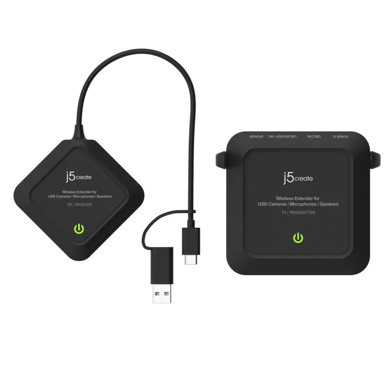j5create JVW120 bezvadu paplašinātājs USB™ kamerām / mikrofoniem / skaļruņiem, melns