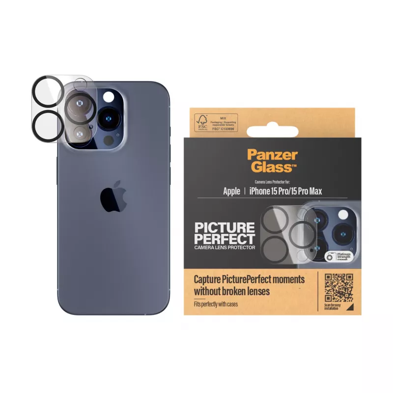 PanzerGlass ® PicturePerfect kameras objektīva aizsargs iPhone 15 Pro | 15 Pro Max