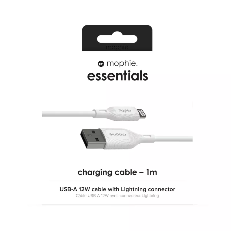 Uzlādes kabelis mophie essentials 1M Lightning uz USB-A 12W