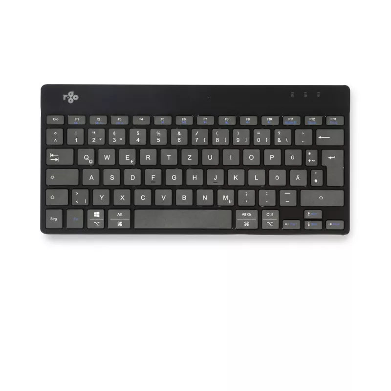 R-Go Tools Ergonomiskā tastatūra R-Go Compact Break, kompakta tastatūra ar pārtraukuma programmatūru, QWERTZ (DE), Bluetooth, melna