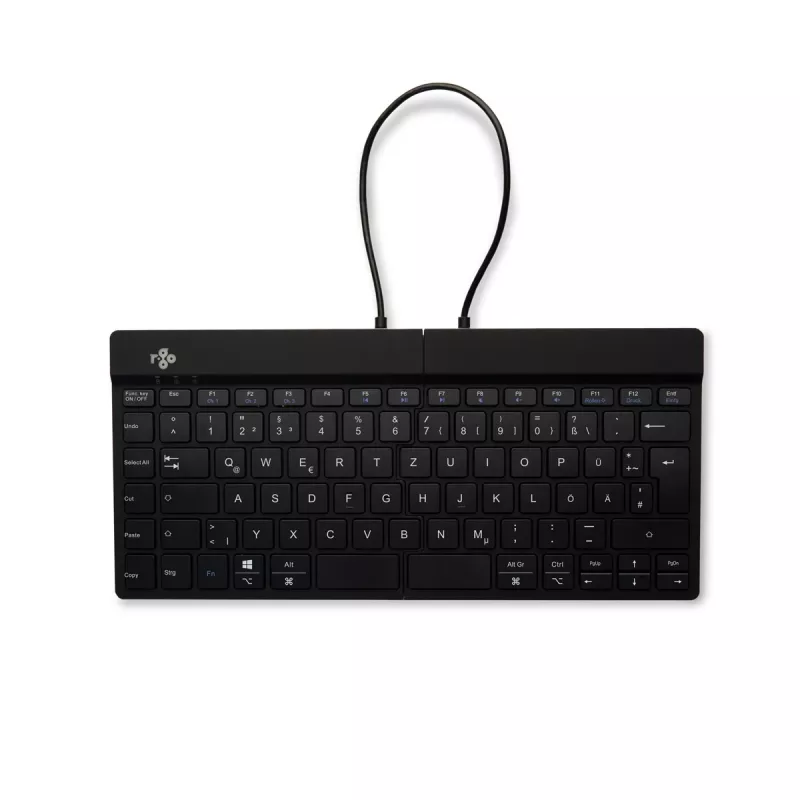 R-Go Tools ergonomiskā tastatūra R-Go Split Break ar pārtraukumu programmatūru, ergonomiska dalītā tastatūra, QWERTZ (DE), Bluetooth, melna