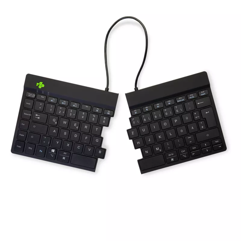 R-Go Tools ergonomiskā tastatūra R-Go Split Break ar pārtraukumu programmatūru, ergonomiska dalītā tastatūra, QWERTZ (DE), Bluetooth, melna