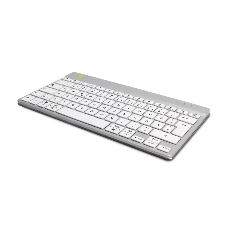 R-Go Tools ergonomiskā tastatūra R-Go Compact Break, kompakta tastatūra ar pārtraukuma programmatūru, QWERTZ (DE), Bluetooth, balta