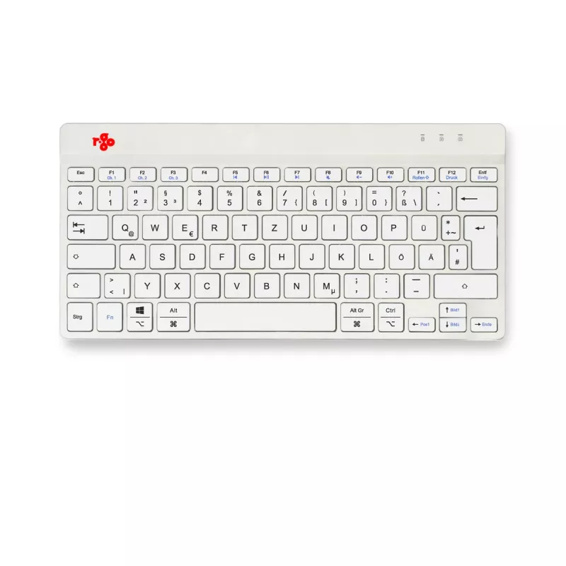 R-Go Tools ergonomiskā tastatūra R-Go Compact Break, kompakta tastatūra ar pārtraukuma programmatūru, QWERTZ (DE), Bluetooth, balta