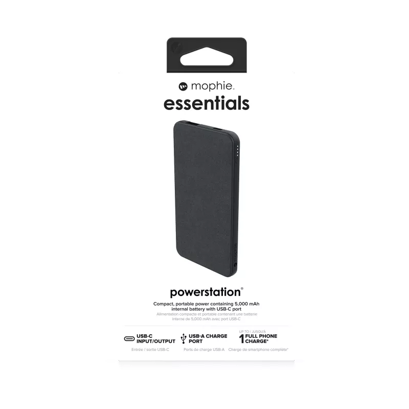 mophie essentials powerstation 5K 5000 mAh Melns