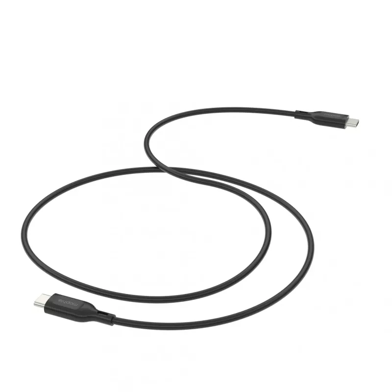 USB-C uz USB-C uzlādes kabelis 1 m — Zagg International mophie essentials, USB 2.0, Melns