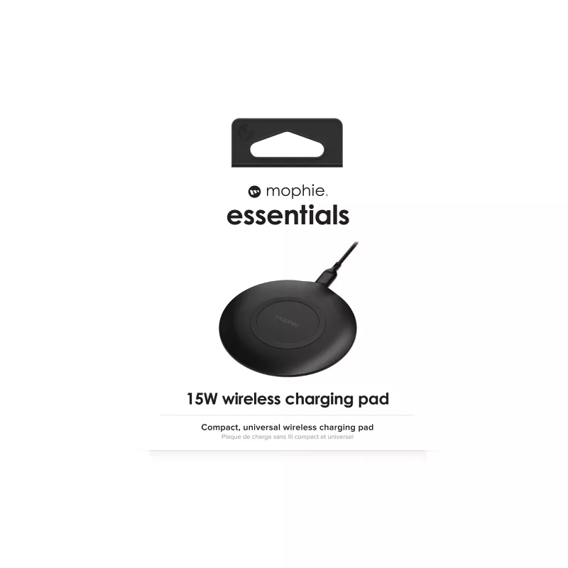 mophie essentials bezvadu uzlādes paliktnis 15 W Viedtālrunis Melns USB Iekštelpu