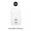 Strāvas adapteris Zagg 50 W, 2× USB-C, balts — Zagg mophie essentials