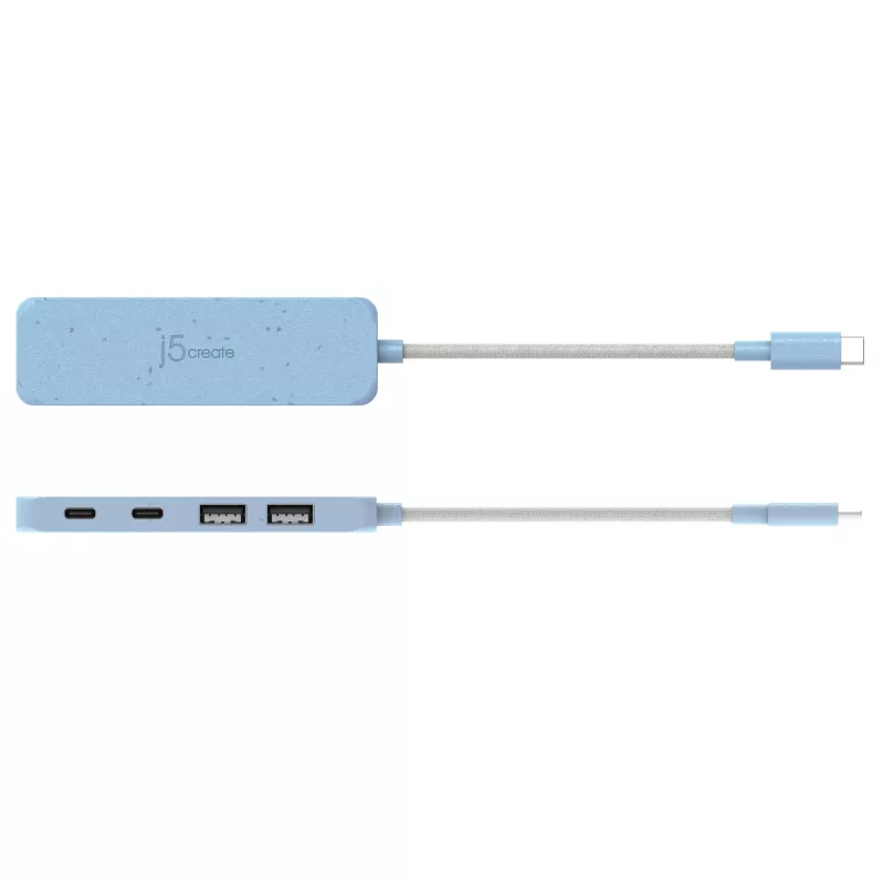 j5create Ekoloģisks USB-C uz 4 portu Type-C & Type-A Gen 2 centrmezgls