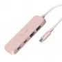 USB-C centrmezgls j5create JCH342ER-N 4 portu Type-C Type-A Gen 2 10000 Mbit/s rozā