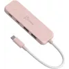 USB-C centrmezgls j5create JCH342ER-N 4 portu Type-C Type-A Gen 2 10000 Mbit/s rozā