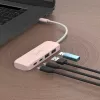 USB-C centrmezgls j5create JCH342ER-N 4 portu Type-C Type-A Gen 2 10000 Mbit/s rozā