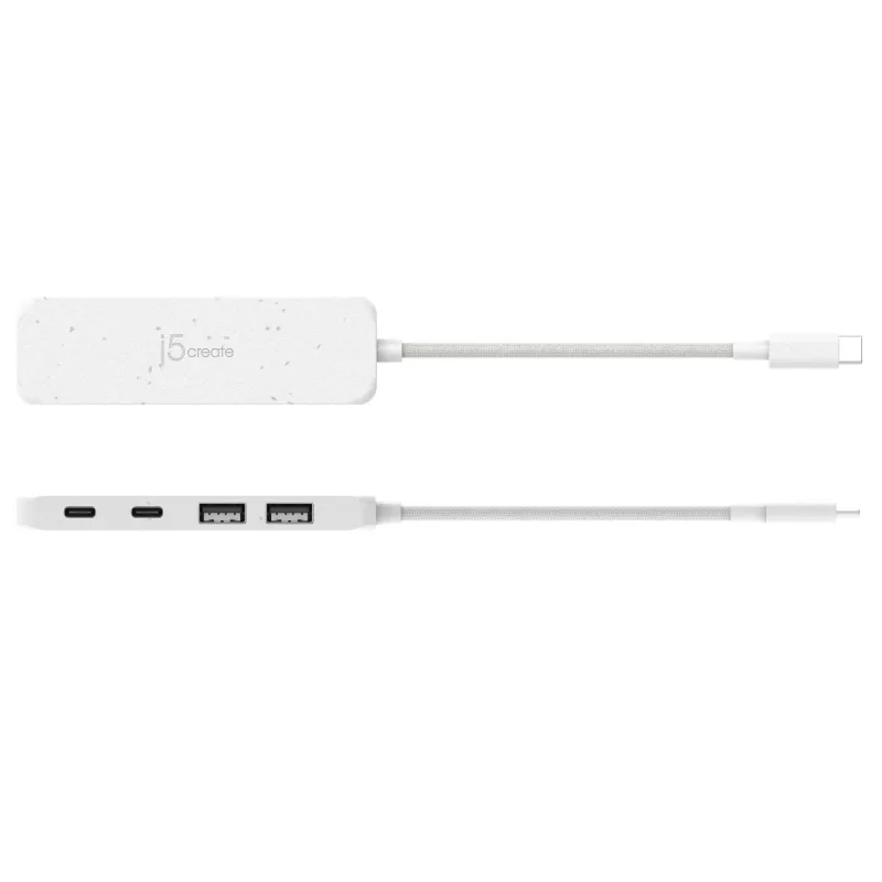 j5create Videi draudzīgs USB-C uz 4 portu Type-C un Type-A Gen 2 centrmezgls
