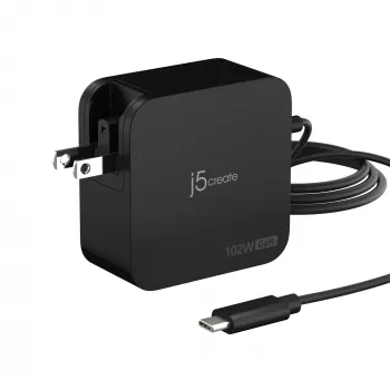 j5create 102W GaN PD USB-C 2 portu lādētājs ar maināmiem maiņstrāvas spraudņiem