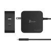 j5create 102W GaN PD USB-C 2 portu lādētājs ar maināmiem maiņstrāvas spraudņiem