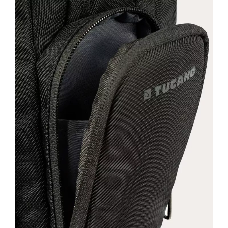 Ikdienas mugursoma Tucano Sole Gravity melna audums platums 340mm dziļums 210mm augstums 490mm
