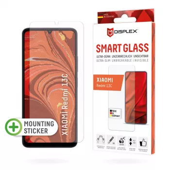 Displex Smart Glass (9H) priekš Xiaomi Redmi 13C, montāžas uzlīme, nesalaužams
