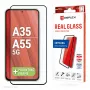 Displex pilna pārklājuma ekrāna aizsargs (10H) Samsung Galaxy A35/A55 5G, Eco montāžas rāmis, pilns pārklājums
