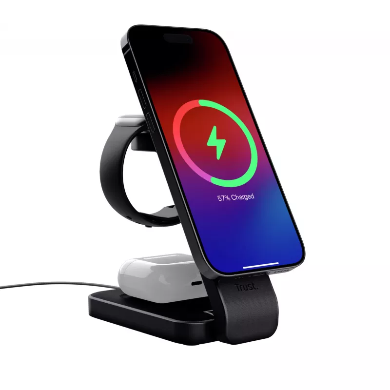 Trust Viro austiņas, austiņu komplekts, viedtālrunis, viedpulkstenis melns USB bezvadu uzlāde