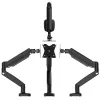 j5create JTSA101 Ergonomic Monitor Mount Melns Clamp Grommet 8 kg 17 to 32 inch