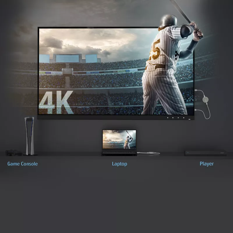 j5create JVAW75 ScreenCast 4K bezvadu displeja HDMI™ paplašinātājs, pelēks/baltss