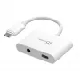 j5create JCA122 USB-C® uz 3,5 mm audio adapteris ar strāvas piegādi, melns