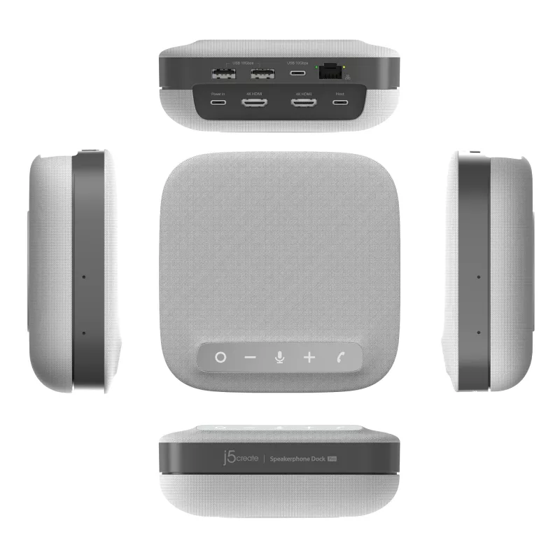 j5create JCDS337 USB-C® Dual 4K Speakerphone Dock Pro, Melns