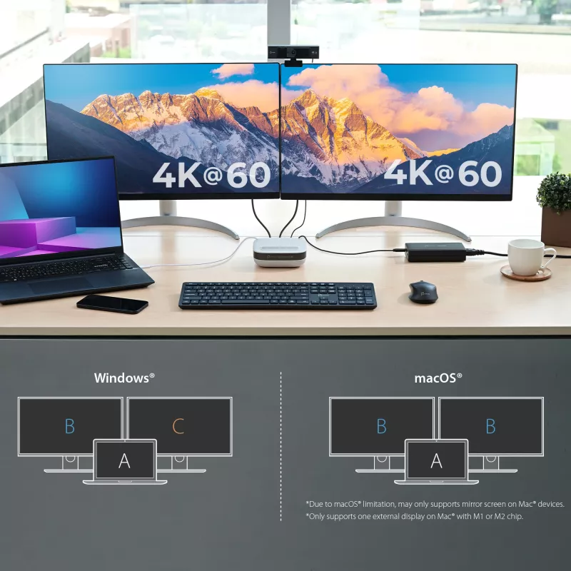 j5create JCDS337 USB-C® Dual 4K Speakerphone Dock Pro, Melns