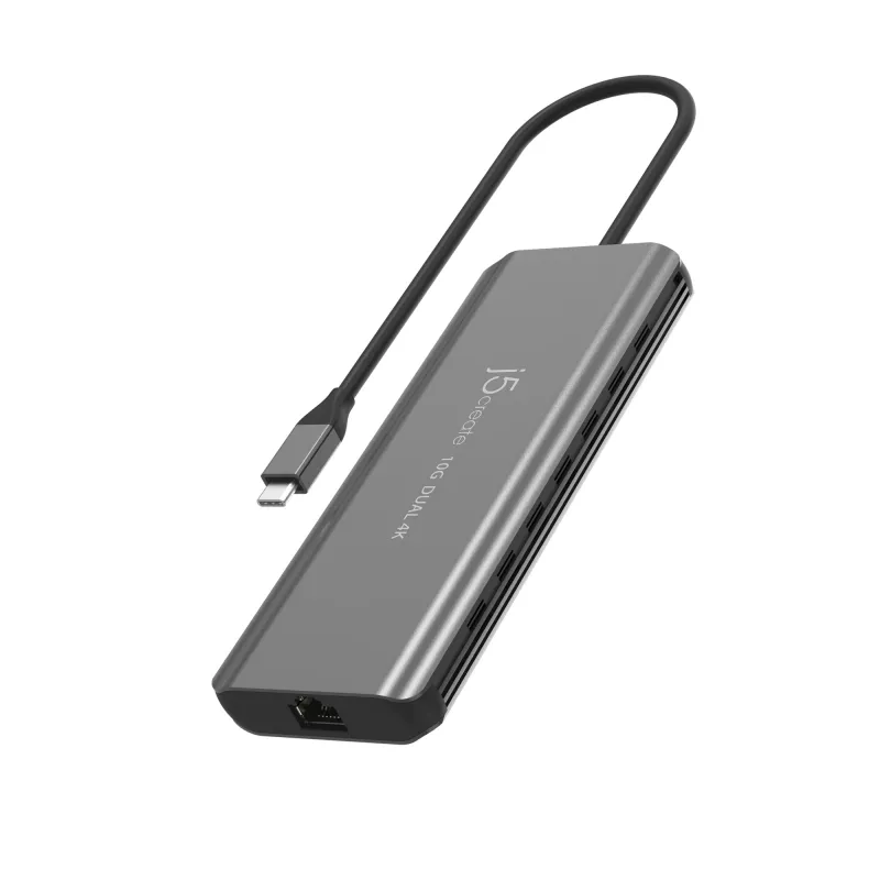 j5create JCD398 USB-C® Dual 4K HDMI™ 10Gbps Mini dokstacija, melna