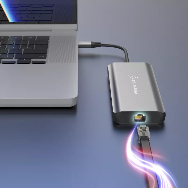 j5create JCD398 USB-C® Dual 4K HDMI™ 10Gbps Mini dokstacija, melna
