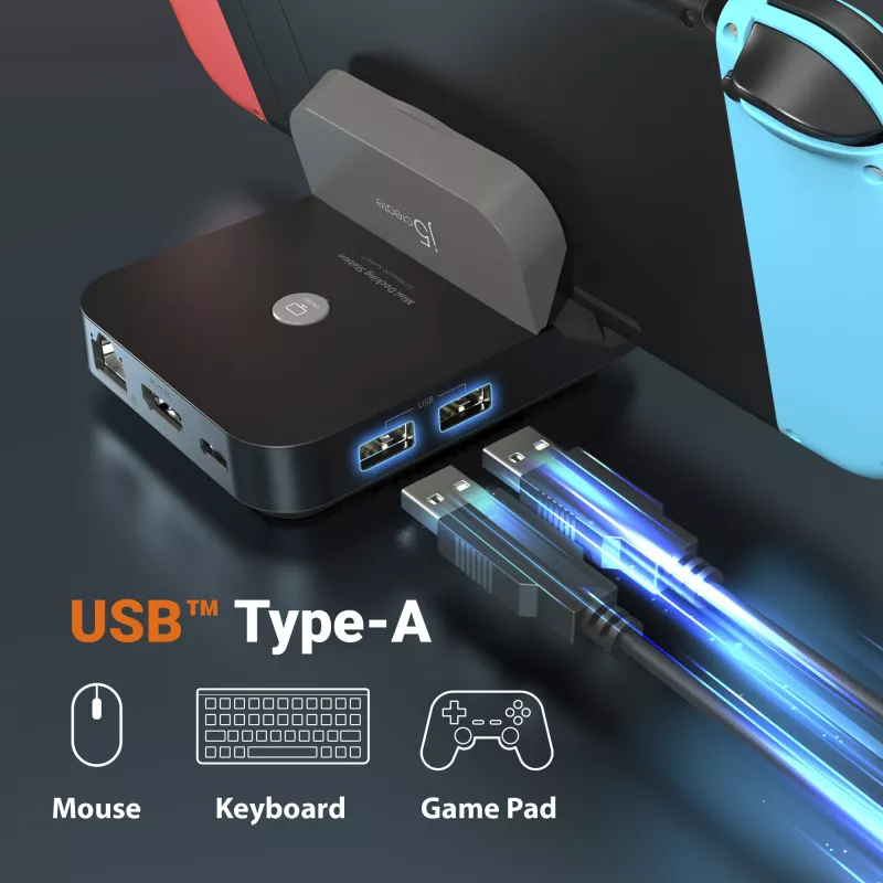 j5create JCD620 Mini Docking Station for Nintendo Switch™, Melns