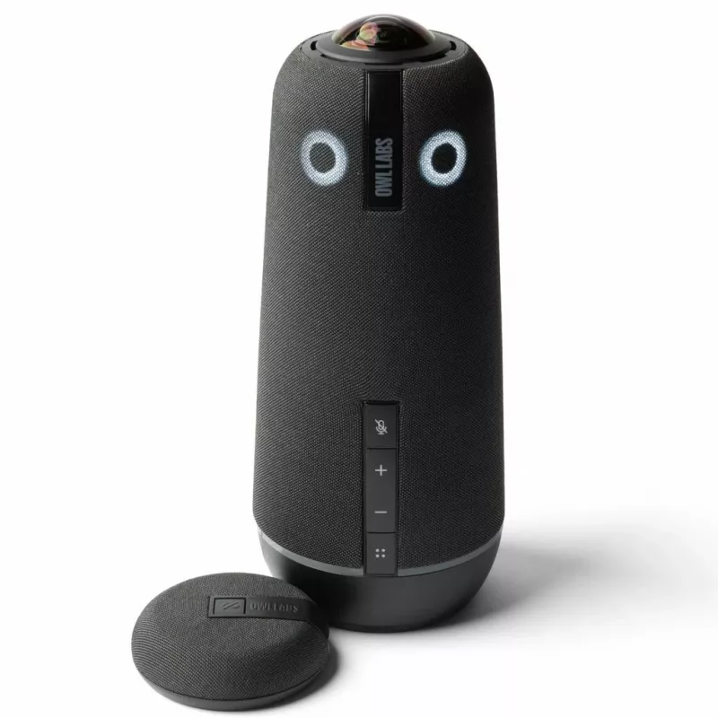 Owl Labs Meeting Owl 4+ un paplašināšanas mikrofons Meeting Owl 4+ — paplašina audio uztveršanas zonu lielākās telpās par 8 pēdām (2,5 metriem) mikrofona virzienā.