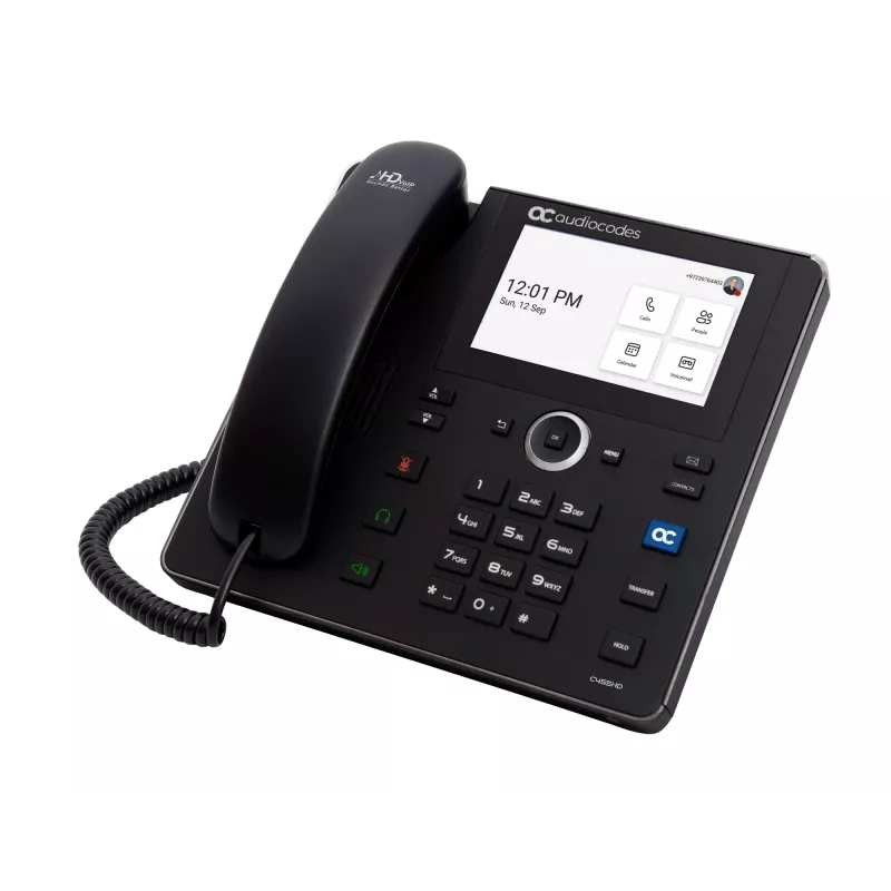 AudioCodes Teams C455HD IP tālrunis PoE GbE melns ar integrētu BT un divjoslu Wi-Fi