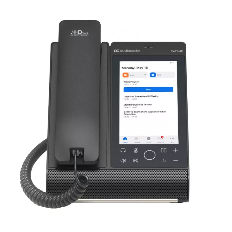 AudioCodes Teams C470HD Total Touch IP tālrunis, PoE, GbE ar integrētu BT un divjoslu Wi-Fi