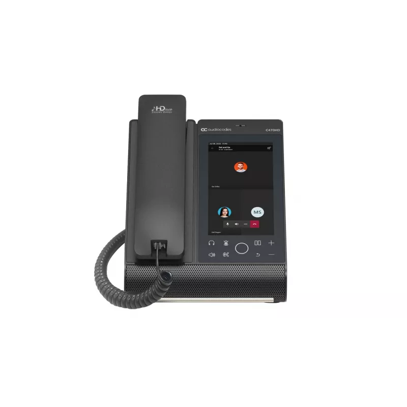 AudioCodes Teams C470HD Total Touch IP tālrunis, PoE, GbE ar integrētu BT un divjoslu Wi-Fi